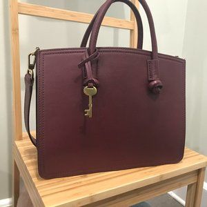 Fossil Maroon Leather bag